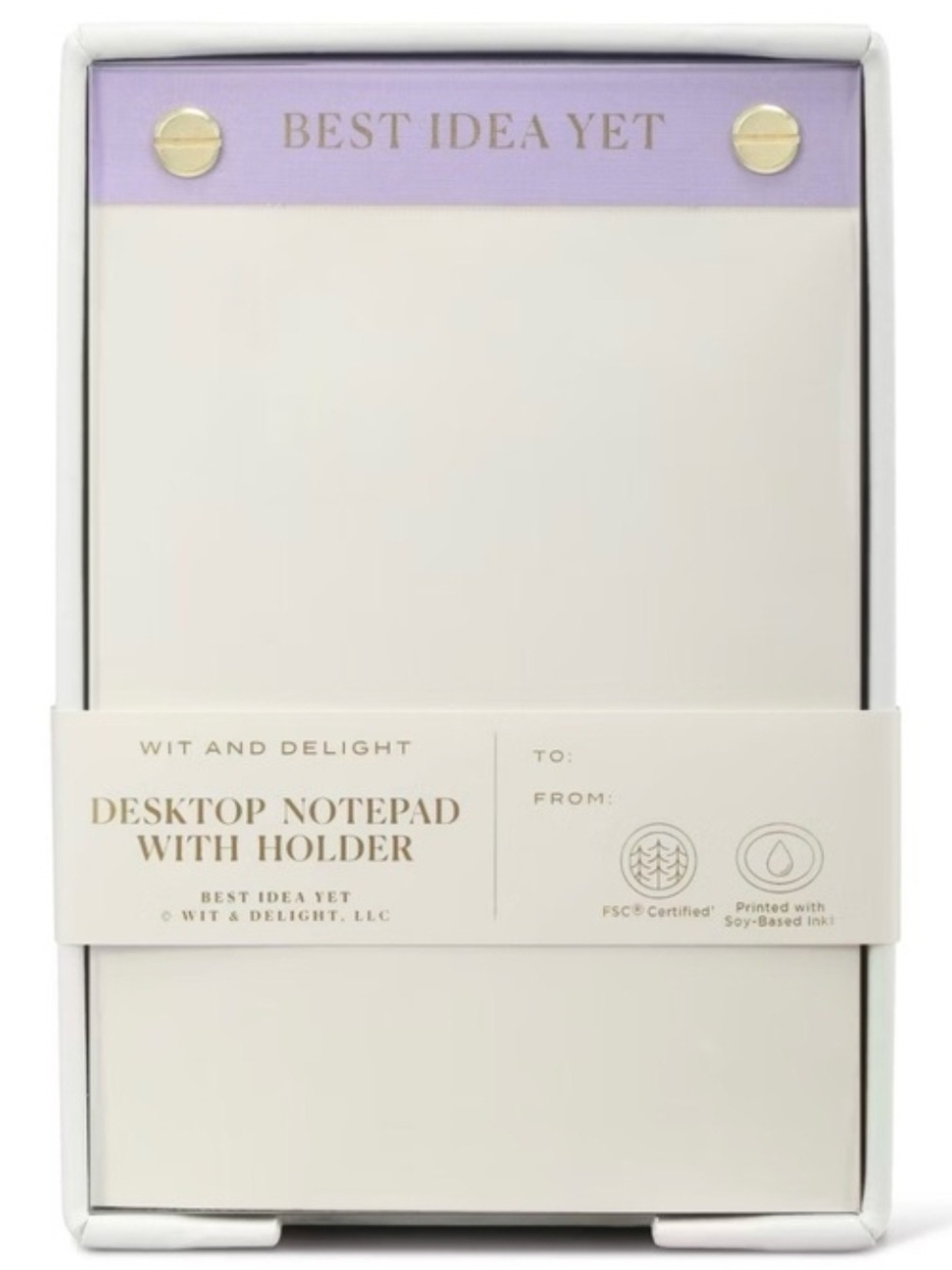 Wit & Delight ☆ Best Idea Yet Lavender Desktop Notepad with Holder.